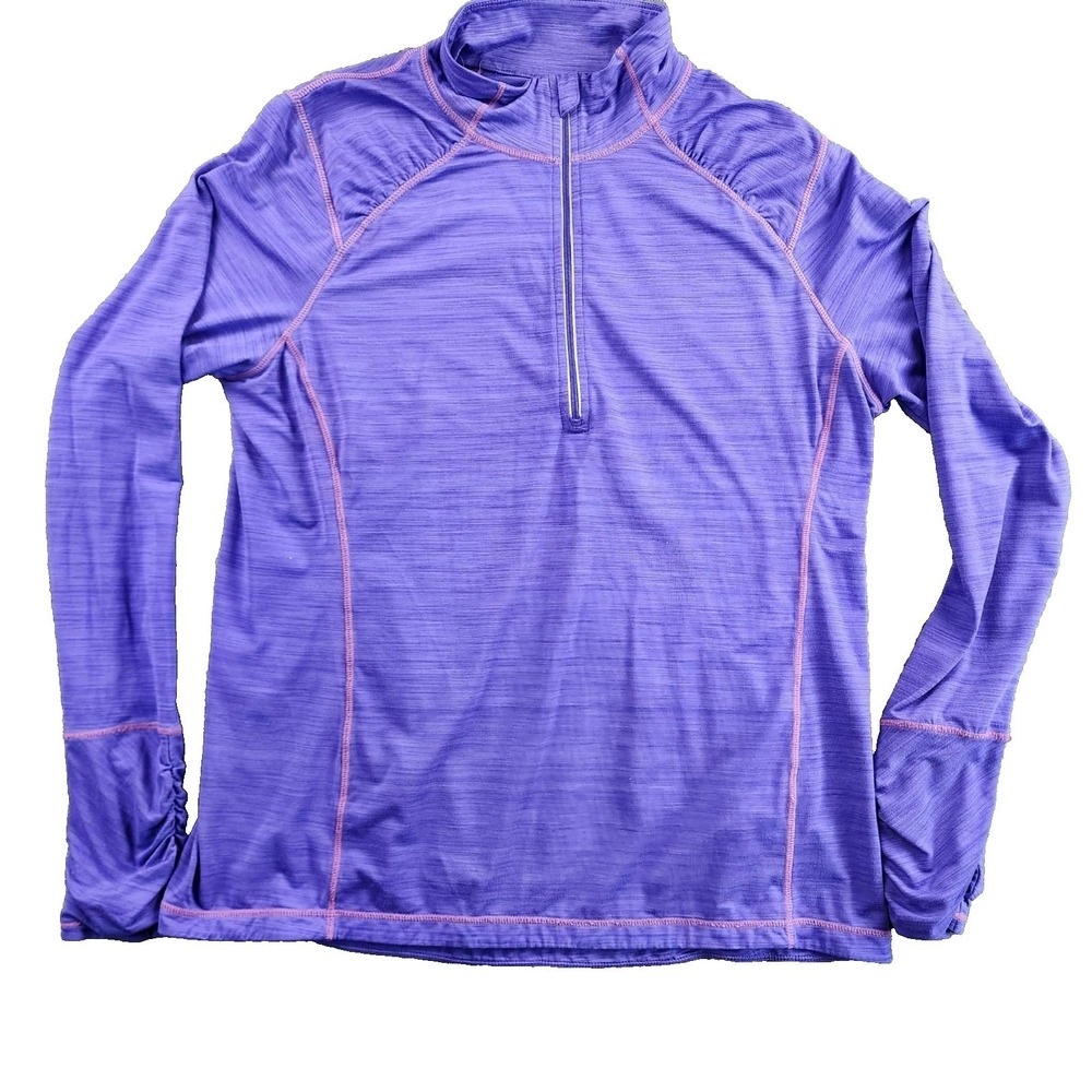 Kirkland XL Purple 1/4 Zip Pullover Active Top Space Dye Athletic Running Hiking